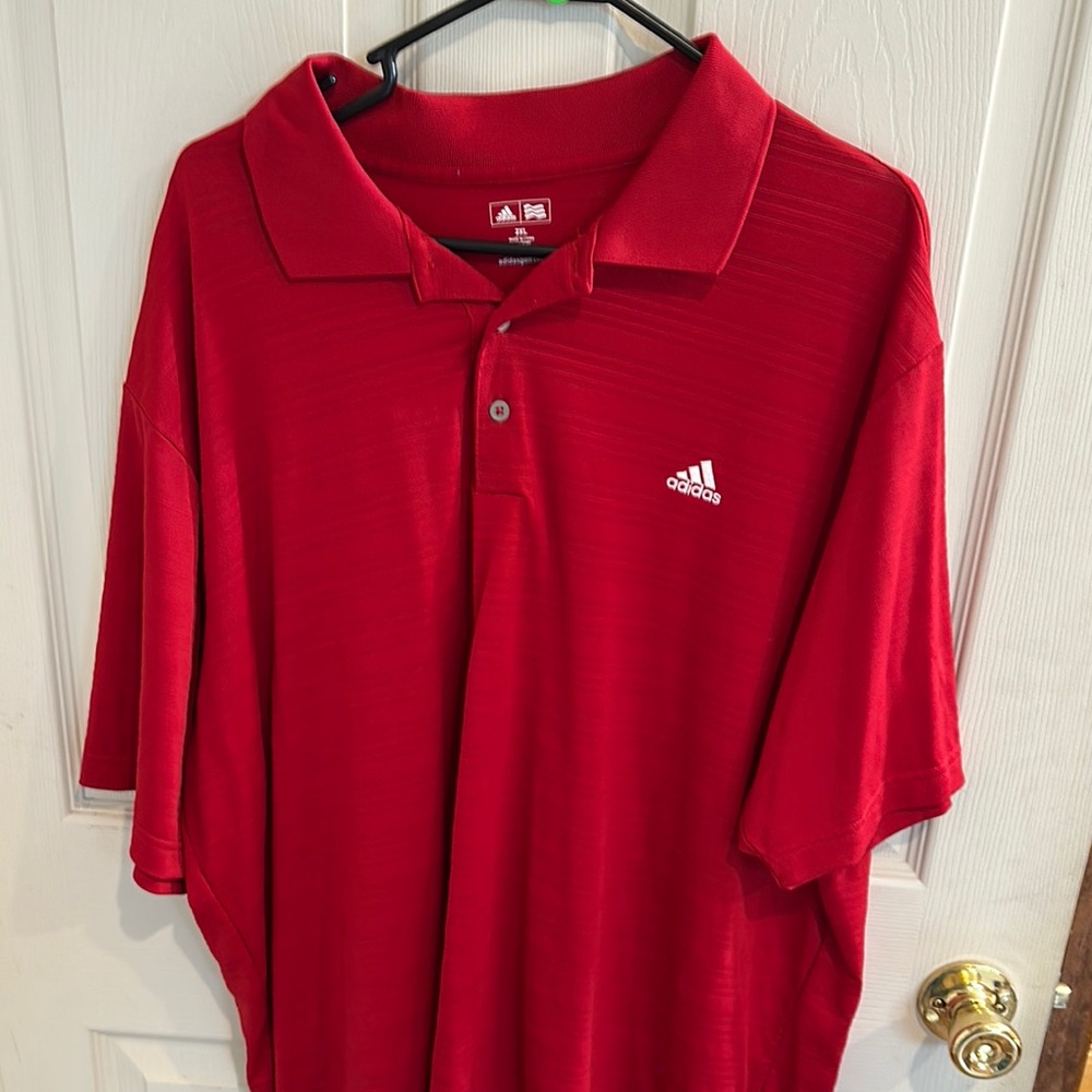 Adidas Red Polo Shirt Sporty Design